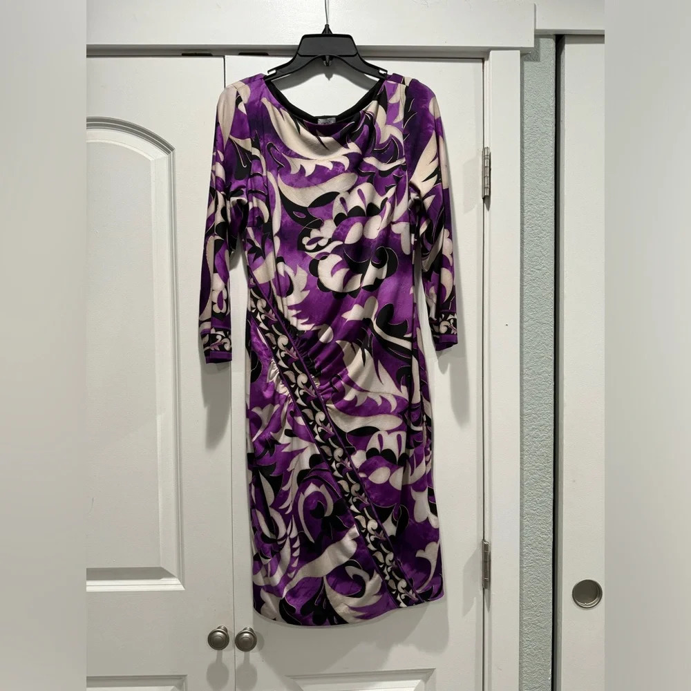 Gorgeous Purple Pattern Cache Dress - image 1